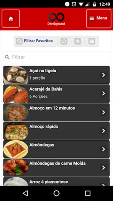 Receitas Deliciosas android App screenshot 1